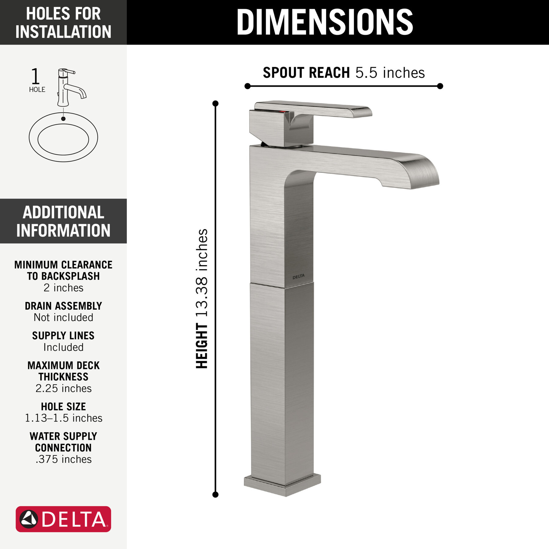 Single Handle Vessel Bathroom Faucet