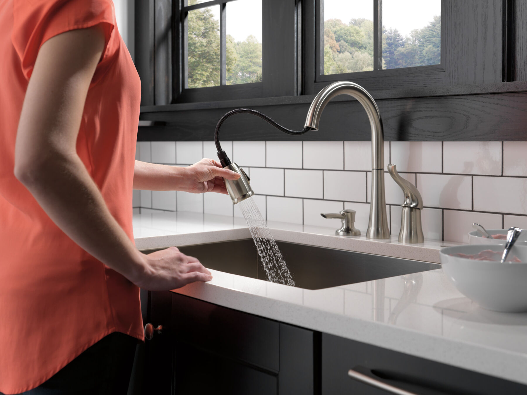 Pull-Down Kitchen Faucet w/Soap (Recertified)