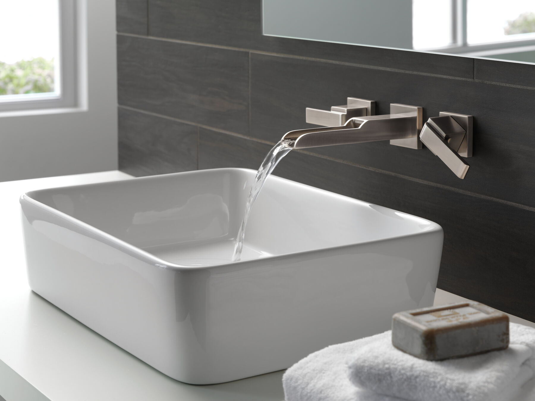 Two Handle Wall Mount Channel Bathroom Faucet Trim