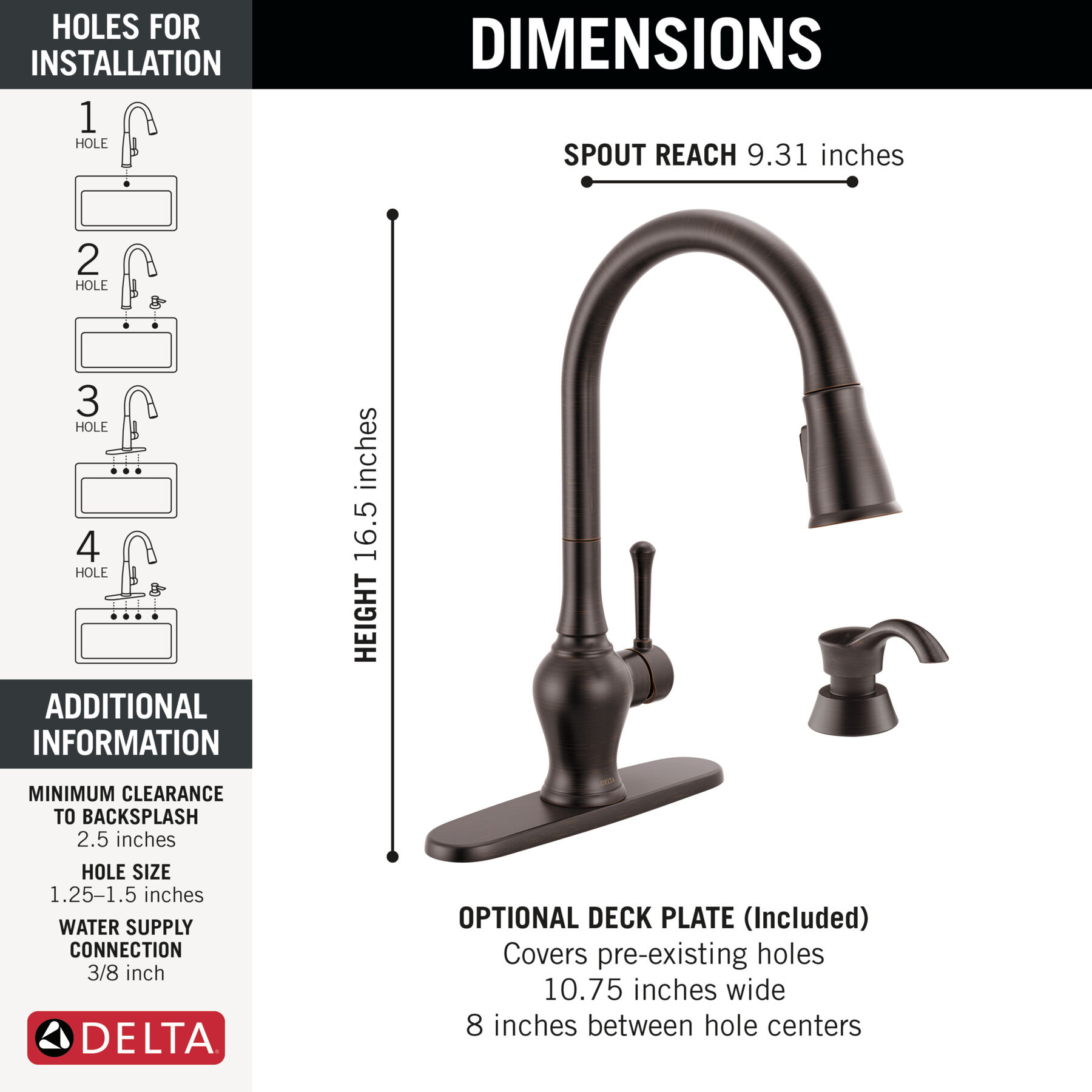 Pull-Down Kitchen 1 Handle with Soap Dispenser Bundle