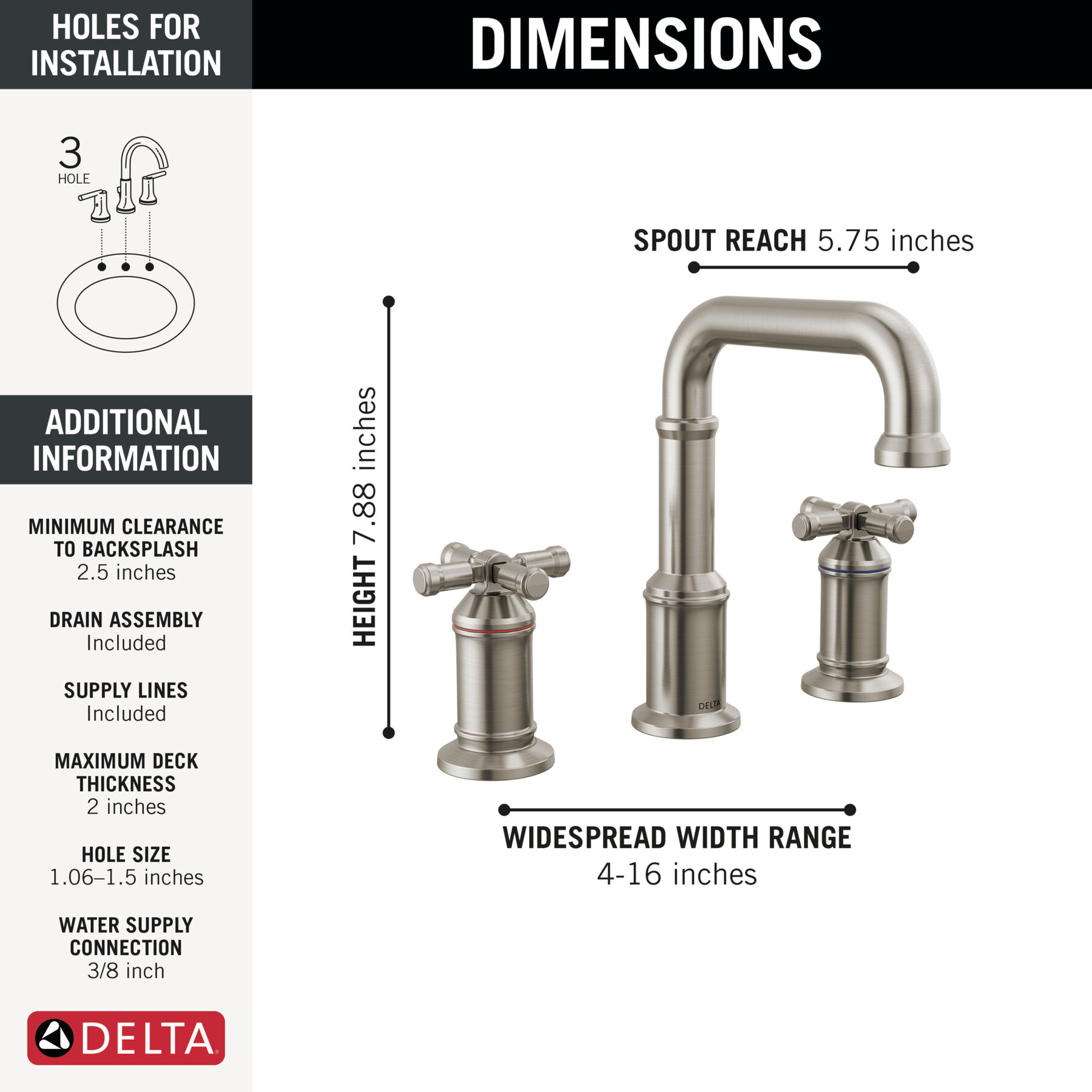 Two Handle Widespread Bathroom Faucet
