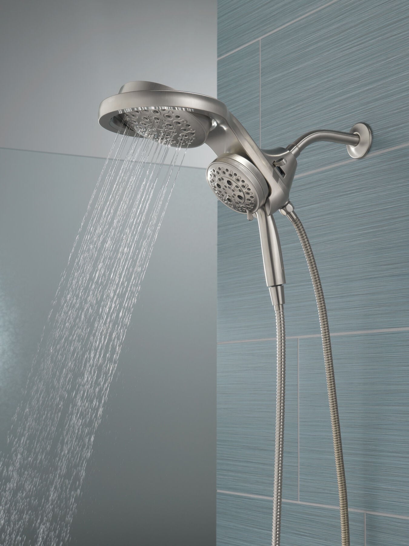 HydroRain&reg; H<sub>2</sub>Okinetic&reg; 5-Setting Two-in-One Shower Head
