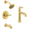 Single Handle Lavatory Faucet with 14 Series Tub Shower Trim and Rough Bundle