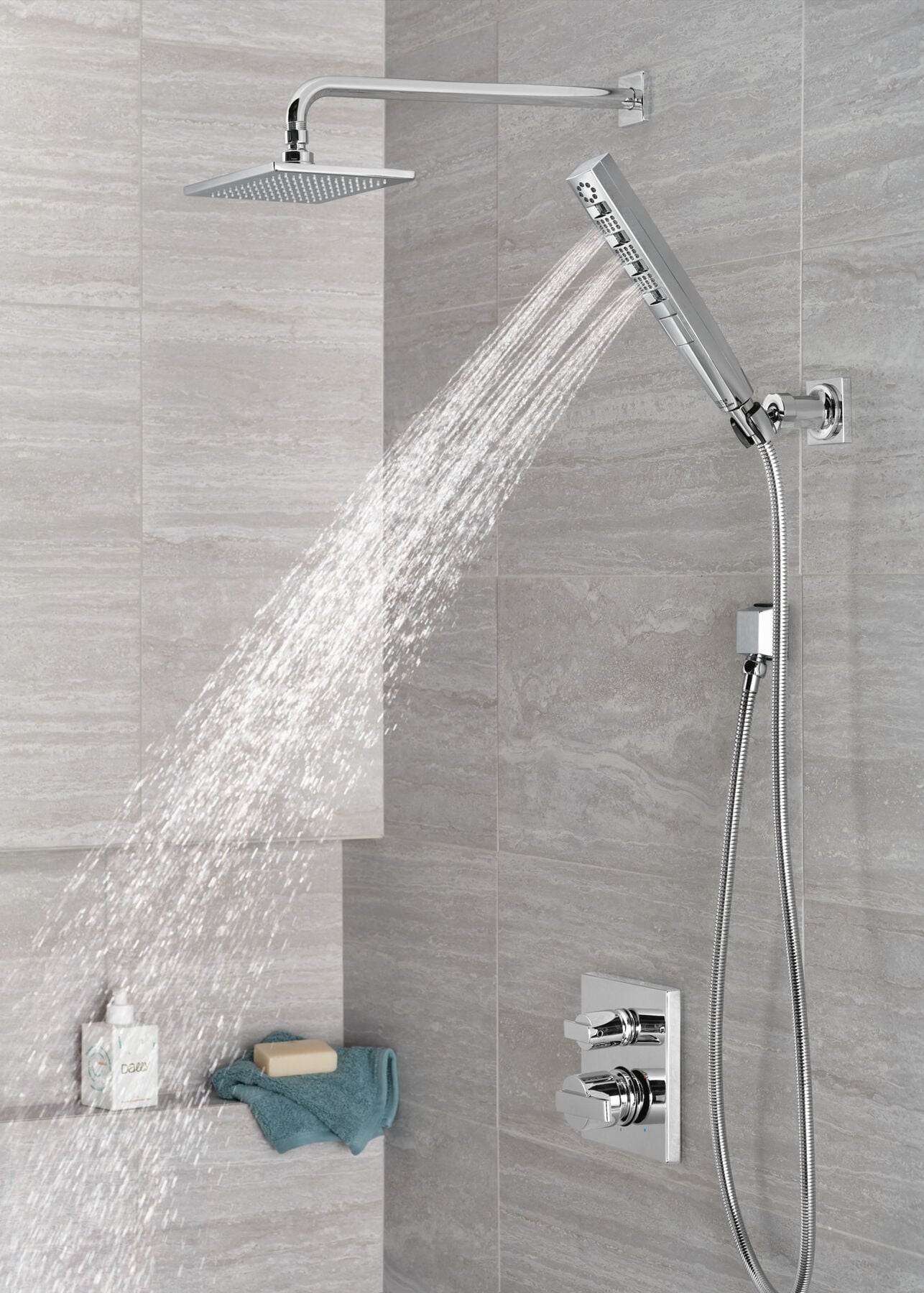 H<sub>2</sub>Okinetic&reg; 4-Setting Wall Mount Hand Shower