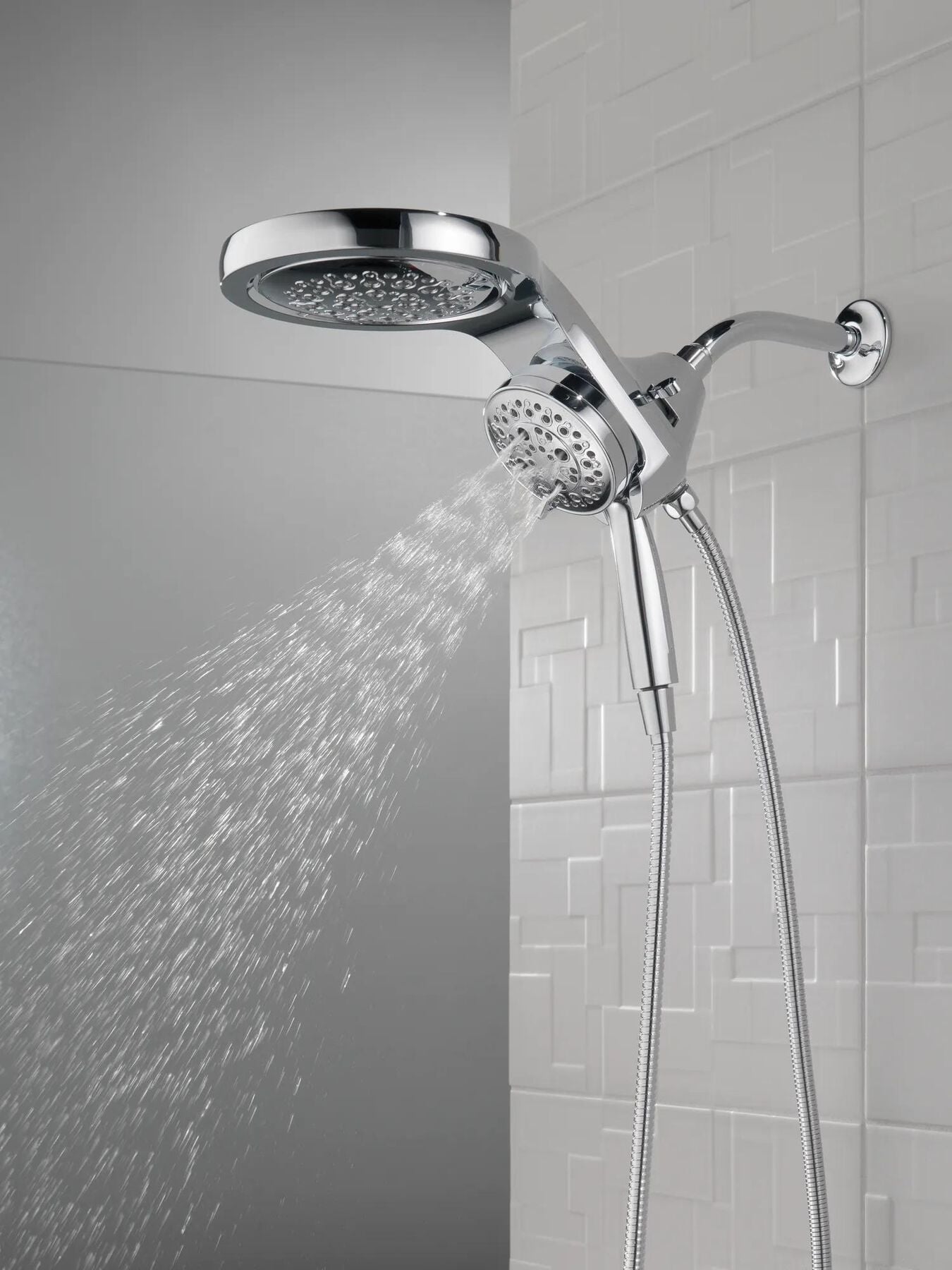 HydroRain&reg; H<sub>2</sub>Okinetic&reg; 5-Setting Two-in-One Shower Head