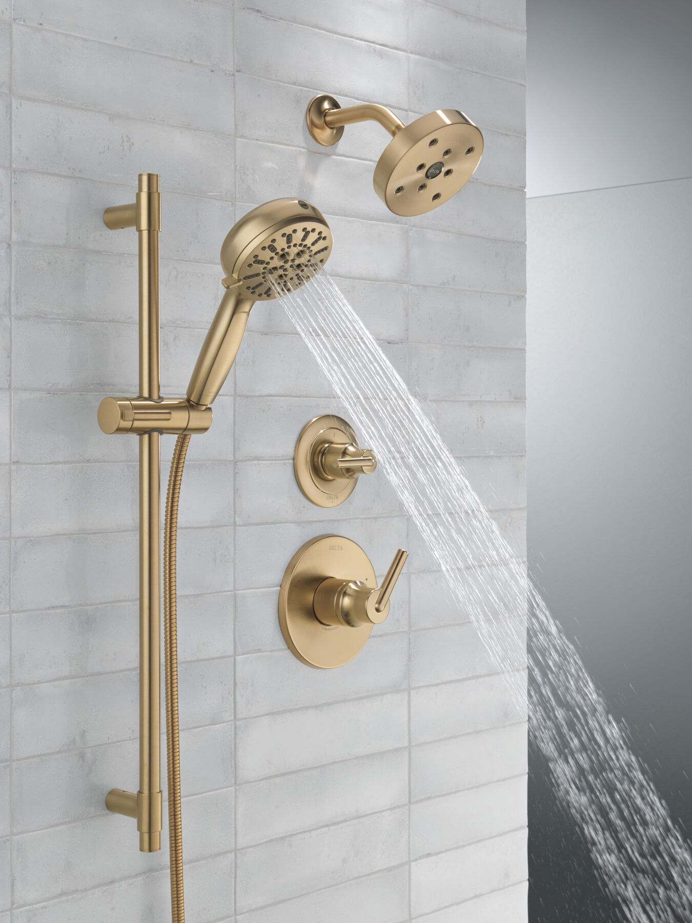 7-Setting Slide Bar Hand Shower with Cleaning Spray