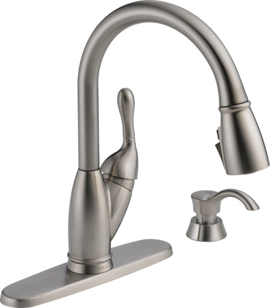 Single Handle Pull-Down Kitchen Faucet in Stainless 19939Z-SSSD