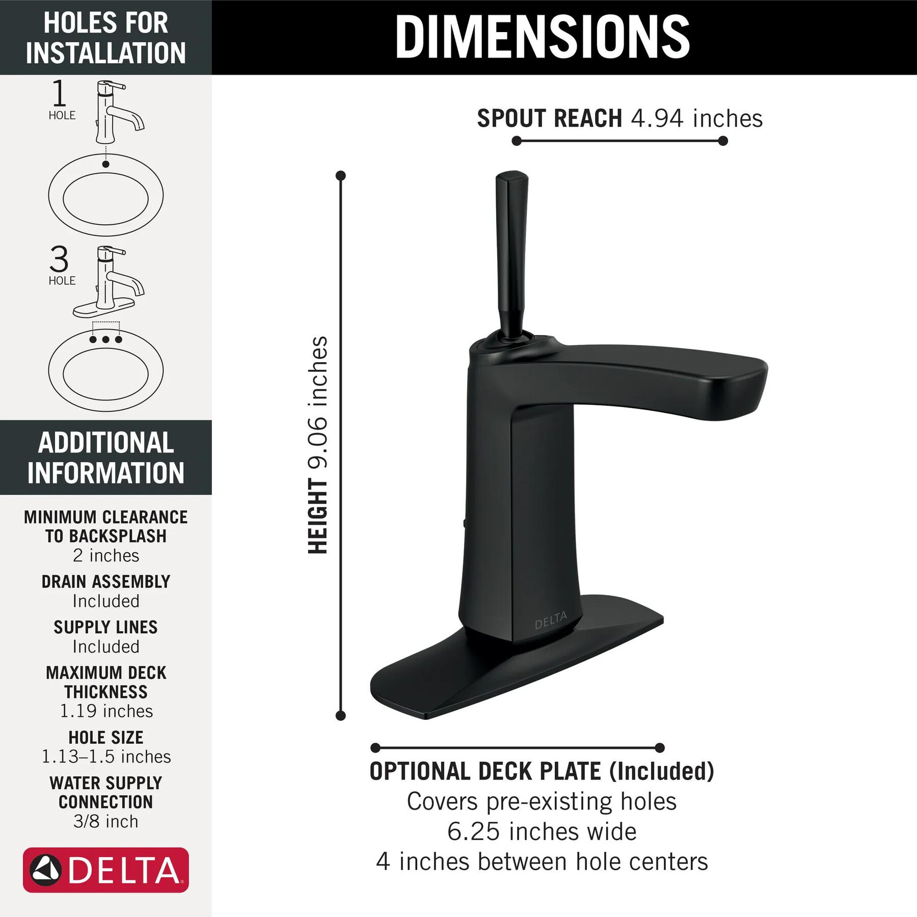 Single Handle Centerset Bathroom Faucet
