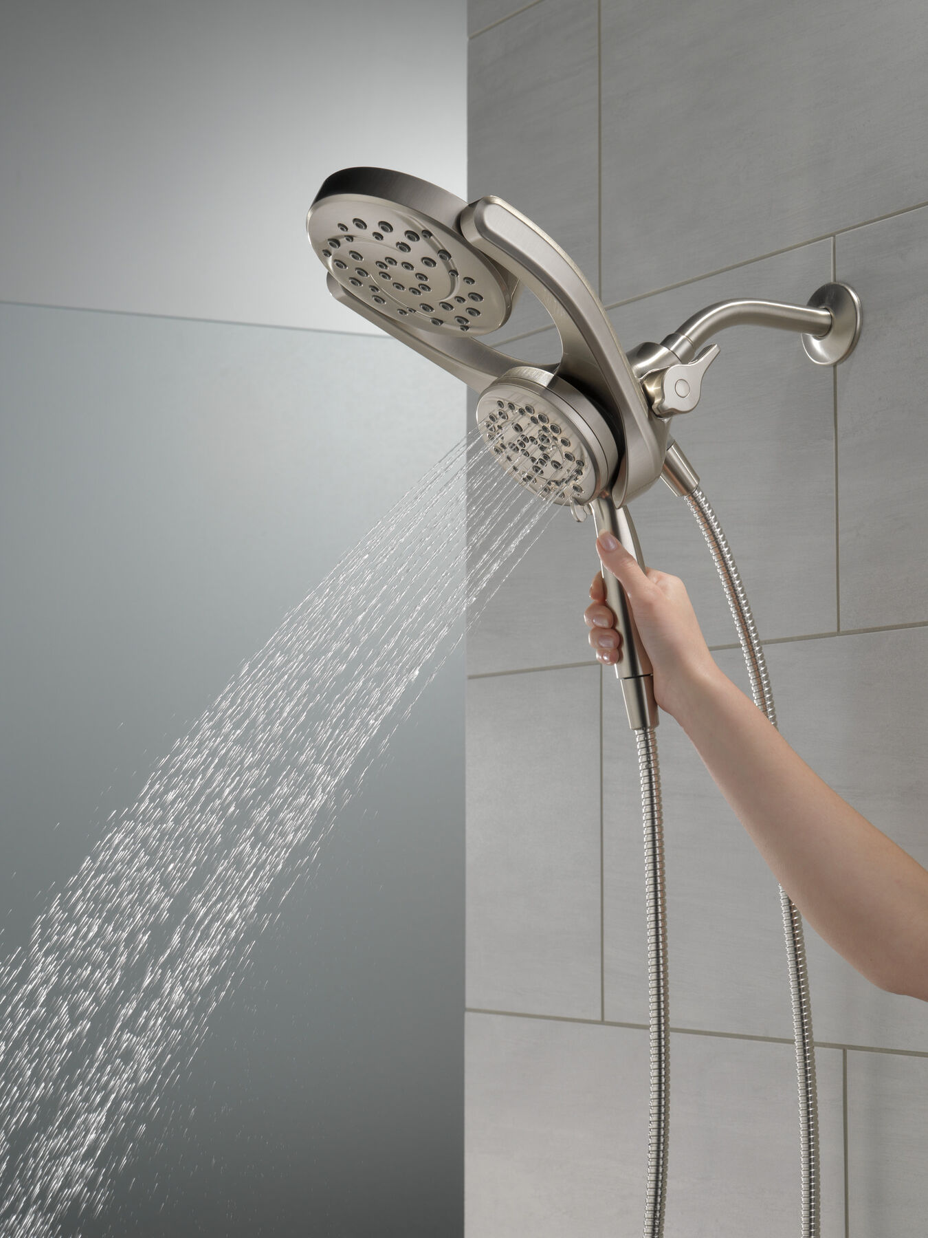 HydroRain&reg; 4-Setting Two-in-One Shower Head