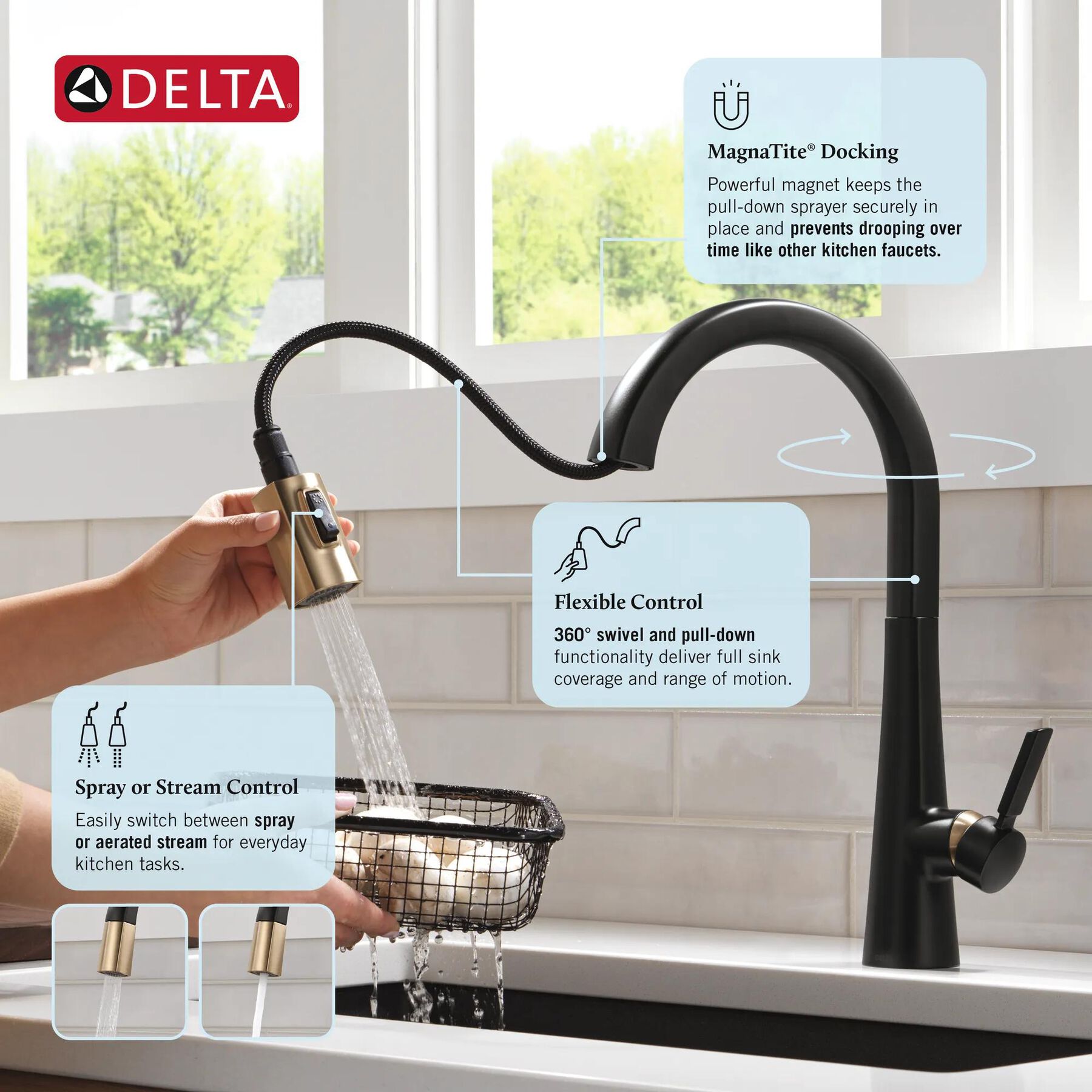 Single Handle Pull-Down Kitchen Faucet