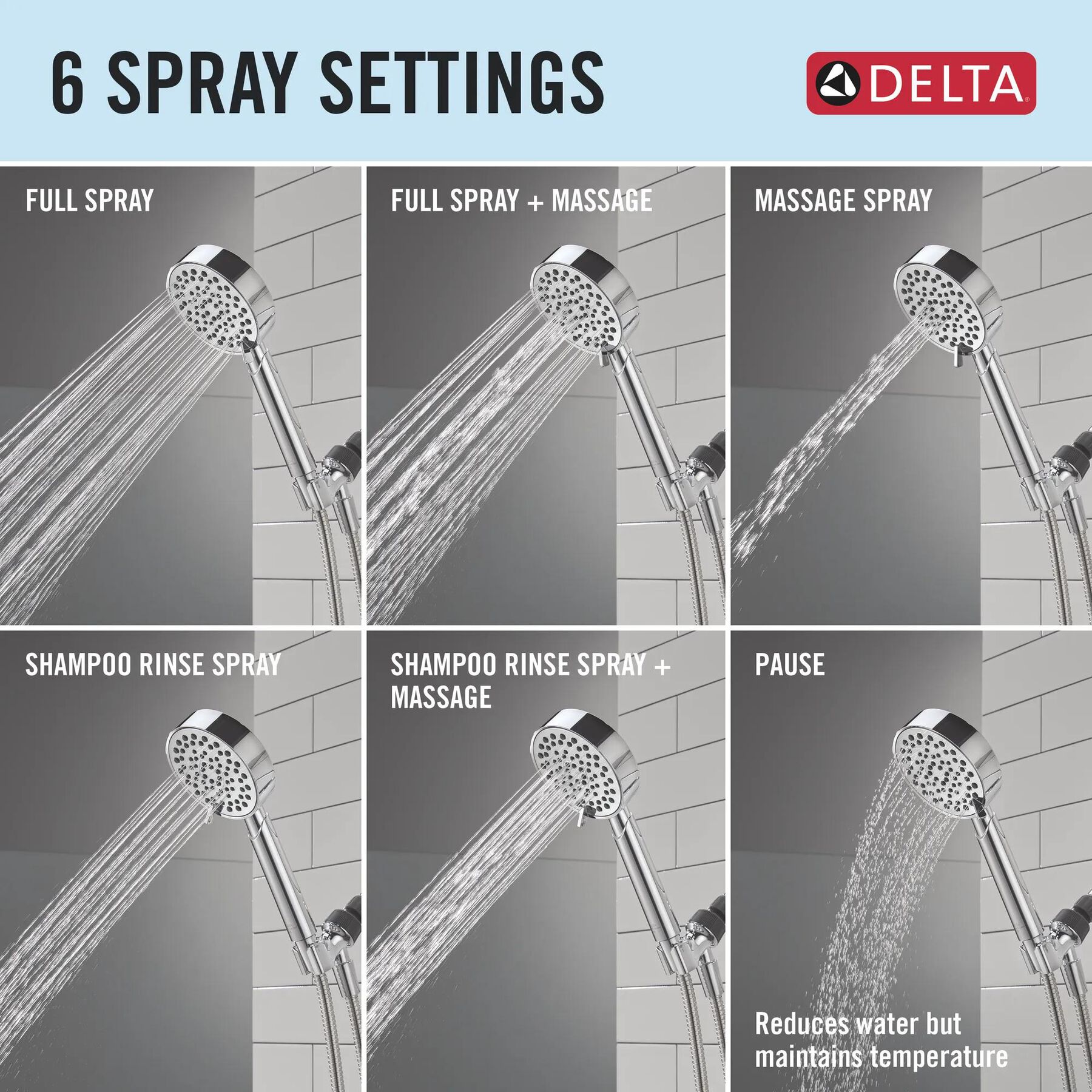 6-Setting Hand Shower