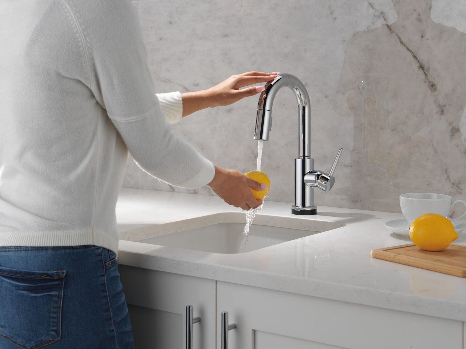 Single Handle Pull-Down Bar / Prep Faucet with Touch<sub>2</sub>O&reg; Technology