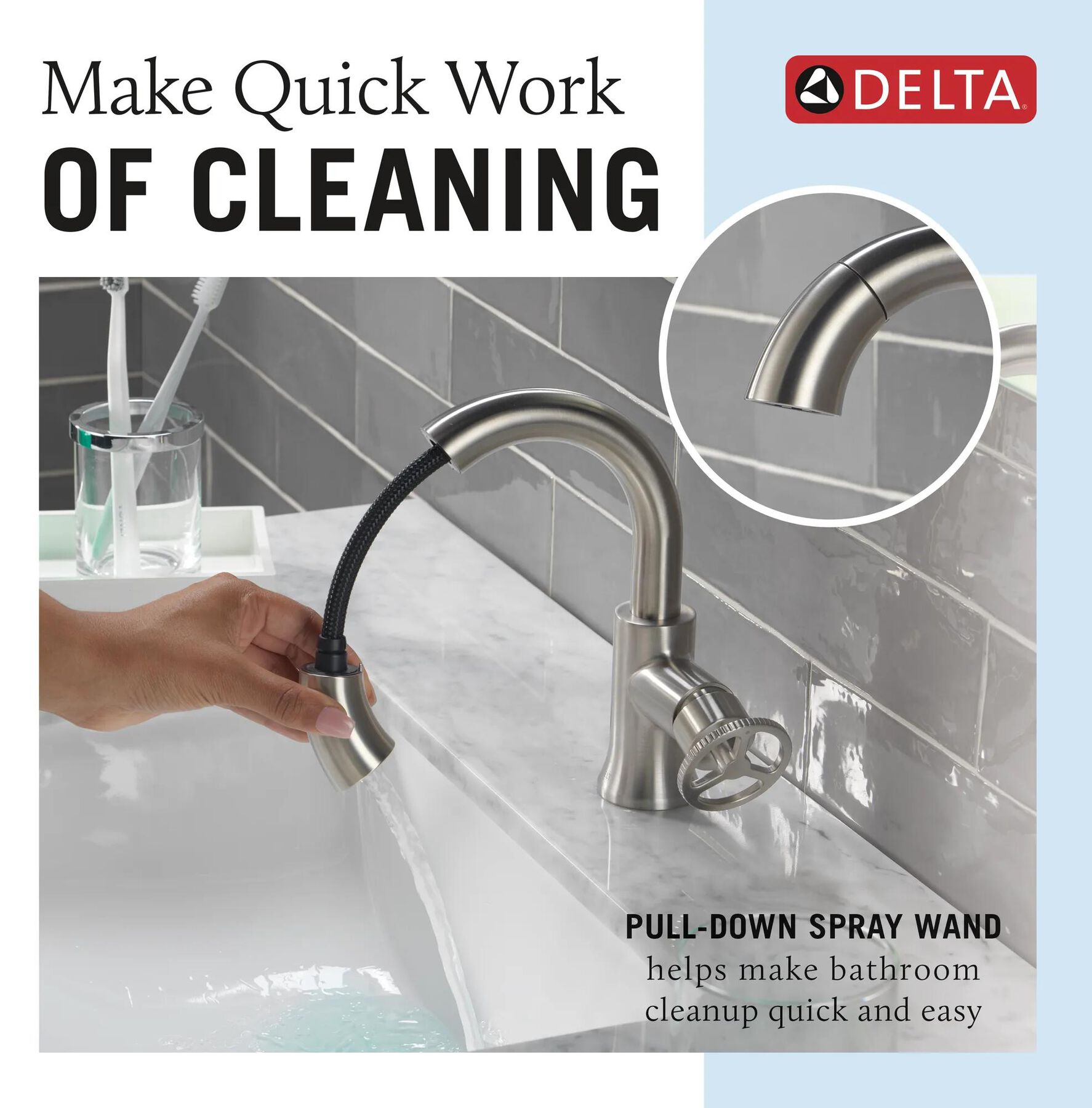 Single Handle Pull-Down Bathroom Faucet