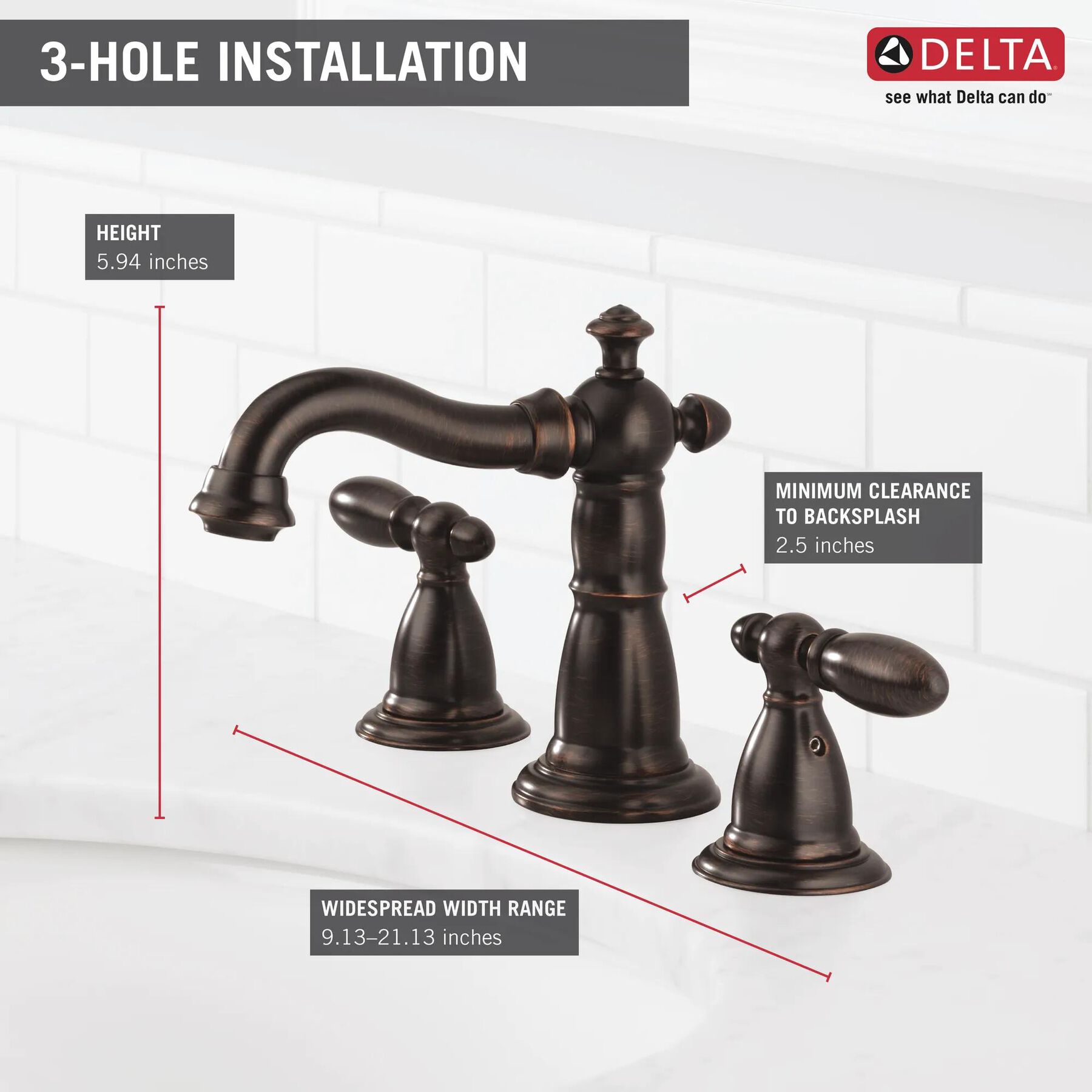 Two Handle Widespread Bathroom Faucet (Recertified)