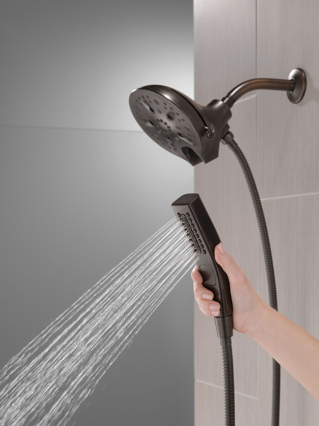 In2ition&reg; H<sub>2</sub>Okinetic&reg; 5-Setting Two-in-One Shower