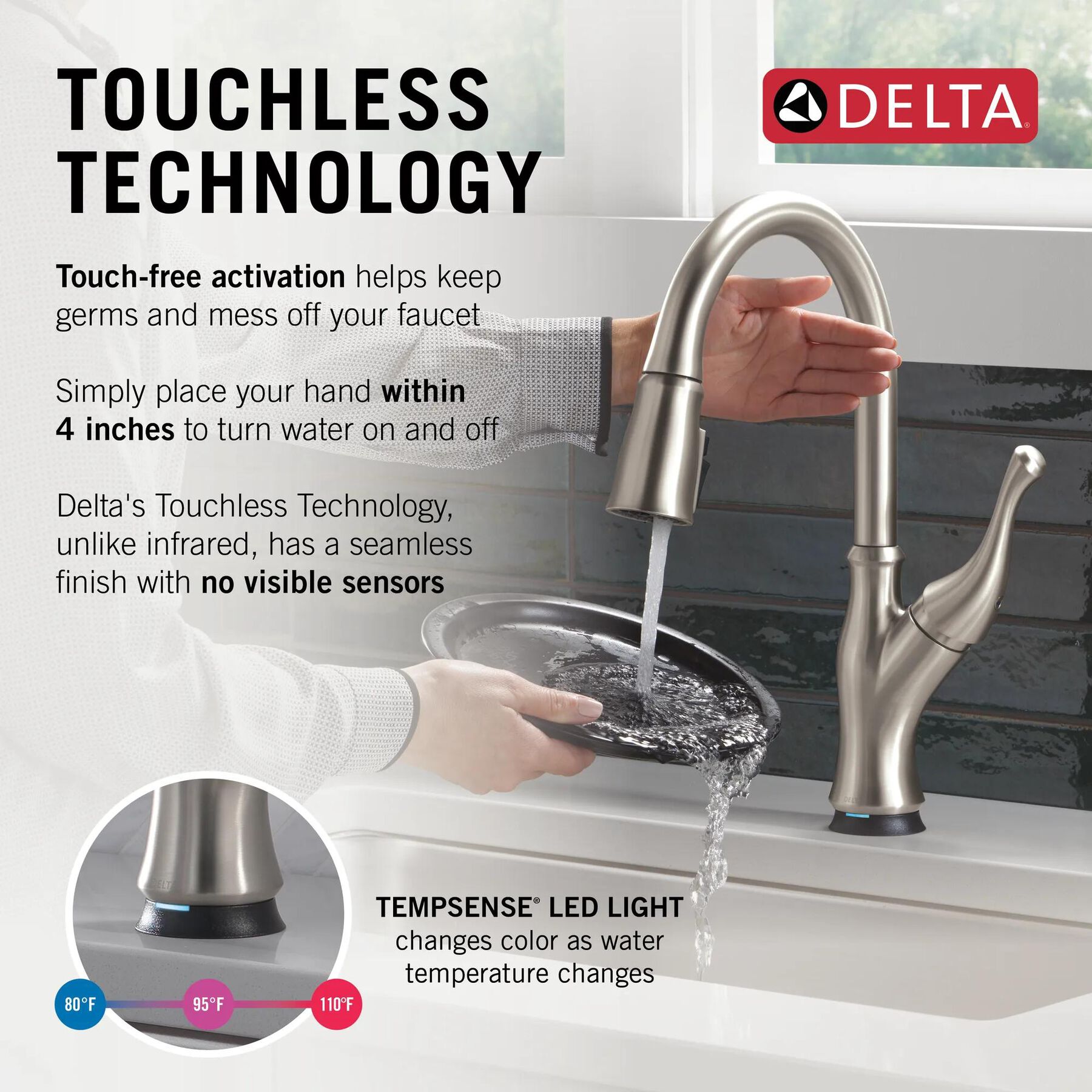 Touch<sub>2</sub>O&reg; Technology Kitchen Faucet with Touchless Technology (Recertified)