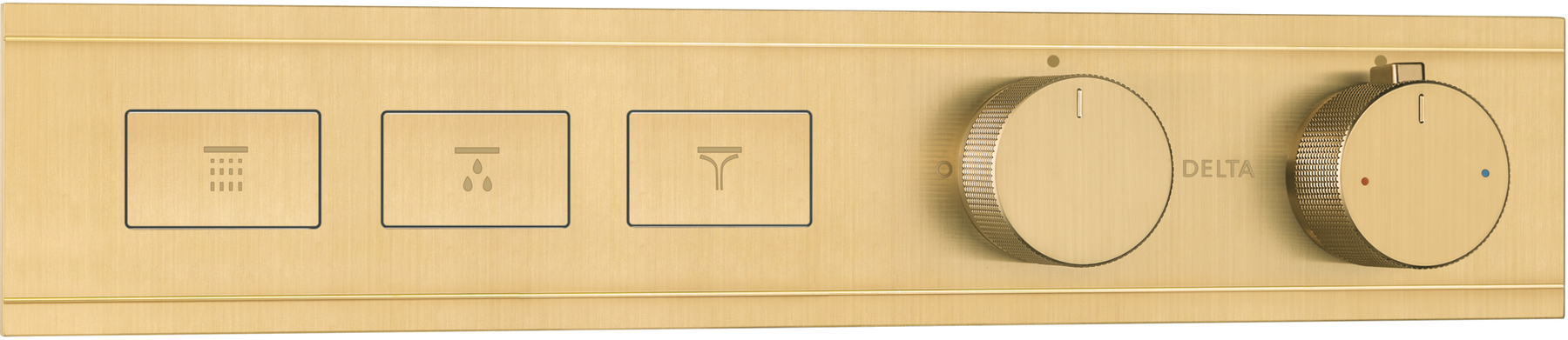 Modern High Flow Push Button Thermostatic Trim - 3 Outlet