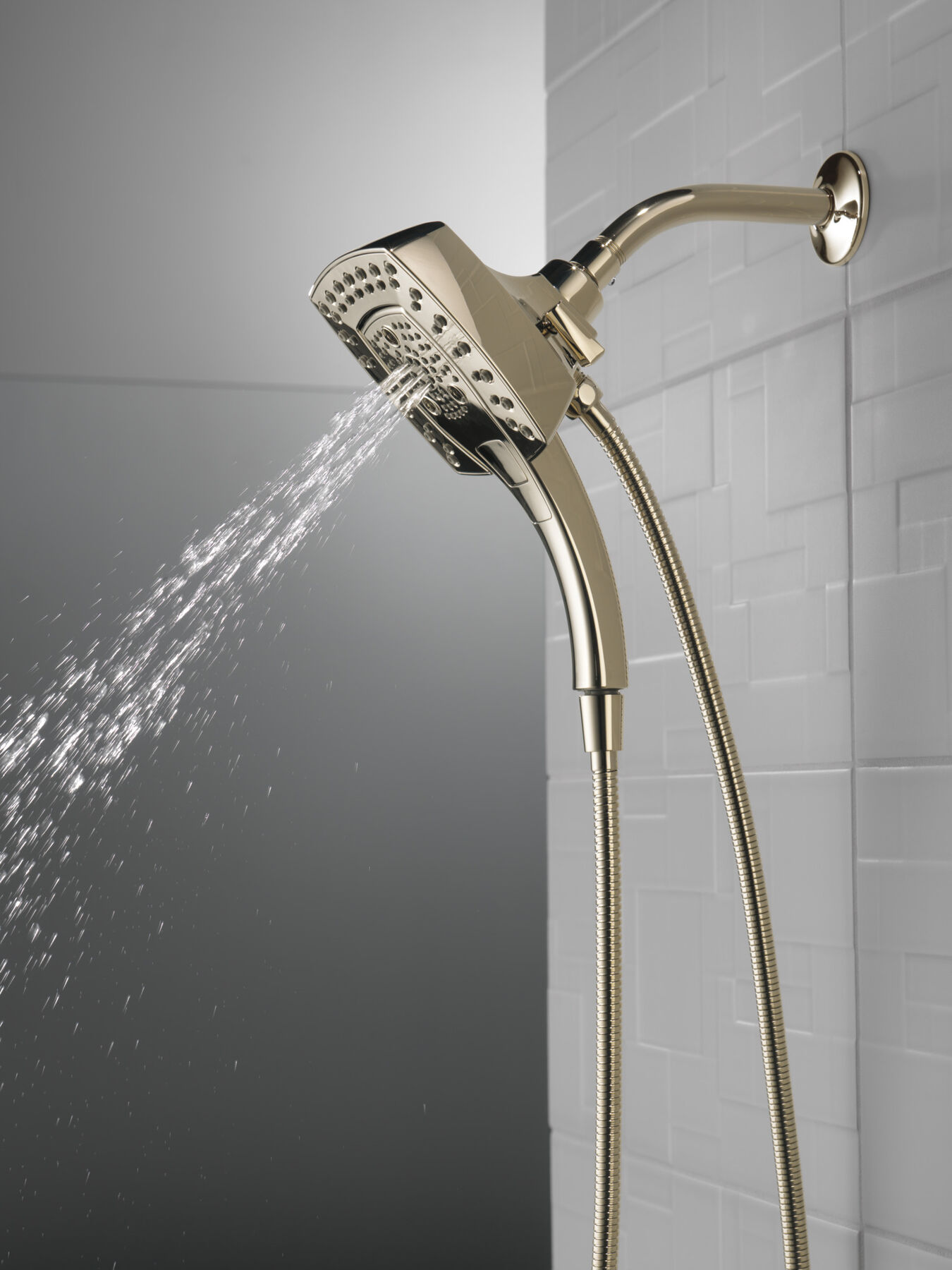 H<sub>2</sub>Okinetic&reg; In2ition&reg; 5-Setting Two-in-One Shower