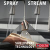 Single Handle Pull-Down Kitchen Faucet with Soap Dispenser and ShieldSpray Technology (Recertified)