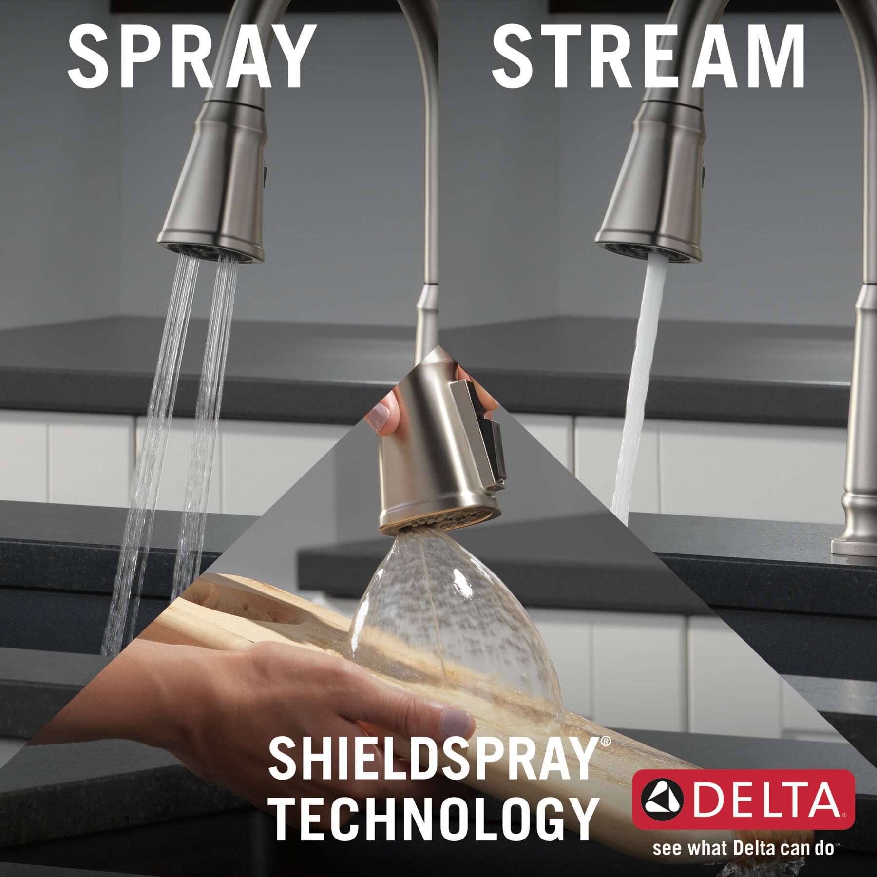 Single Handle Pull-Down Kitchen Faucet with Soap Dispenser and ShieldSpray Technology (Recertified)