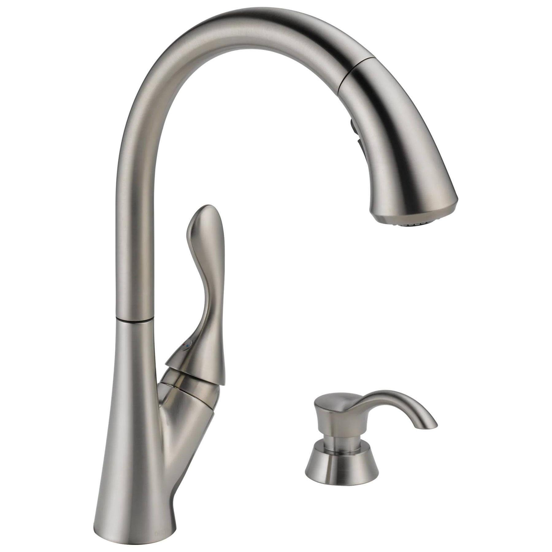 Single Handle Pull-Down Kitchen Faucet with Soap Dispenser