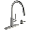 Single Handle Pull-Down Kitchen Faucet with Soap Dispenser