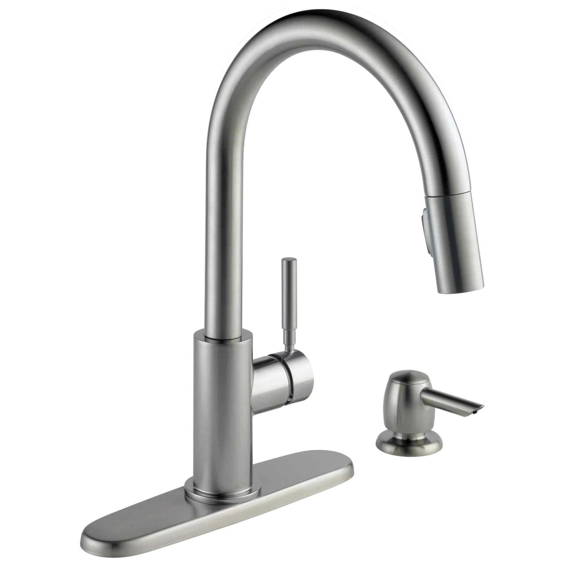 Single Handle Pull-Down Kitchen Faucet with Soap Dispenser