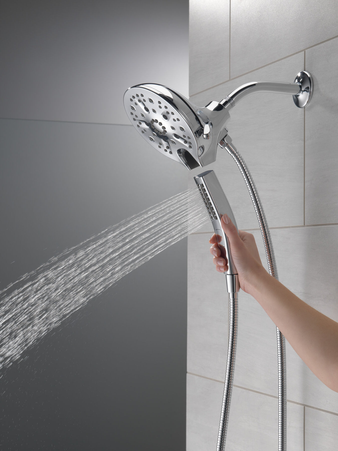 In2ition&reg; H<sub>2</sub>Okinetic&reg; 5-Setting Two-in-One Shower