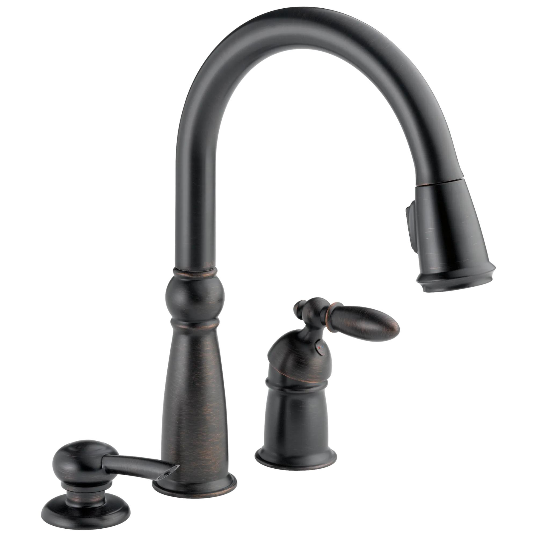 Single Handle Pull-Down Kitchen Faucet with Soap Dispenser