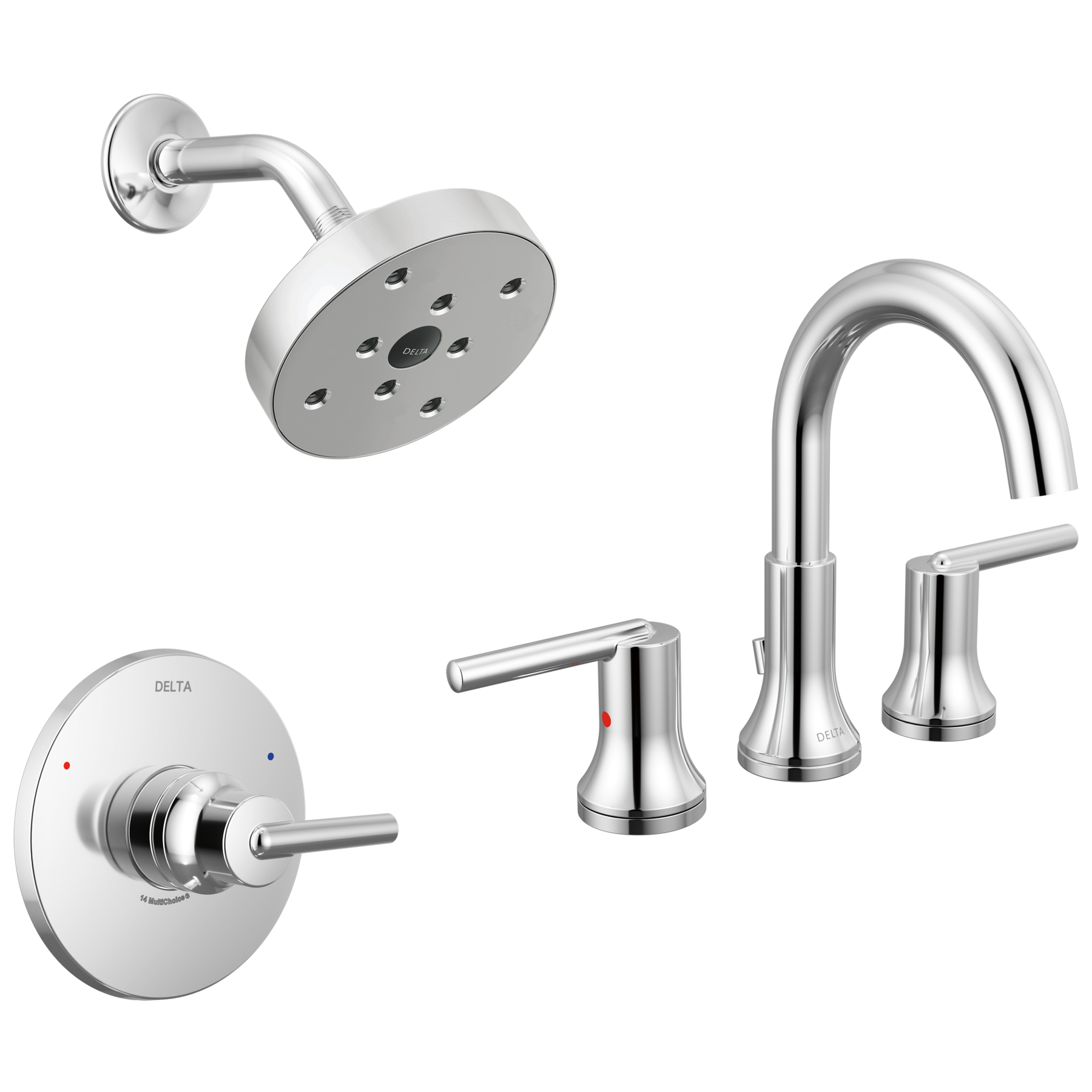 Widespread Lavatory Faucet with Shower Trim Bundle - 14 Series