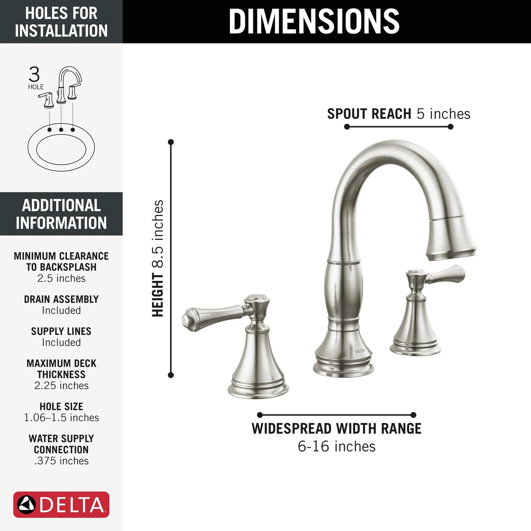 Two Handle Widespread Pull Down Bathroom Faucet