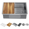 27&rdquo; Workstation Kitchen Sink Undermount Stainless Steel Single Bowl with WorkFlow&trade; Ledge and Accessories