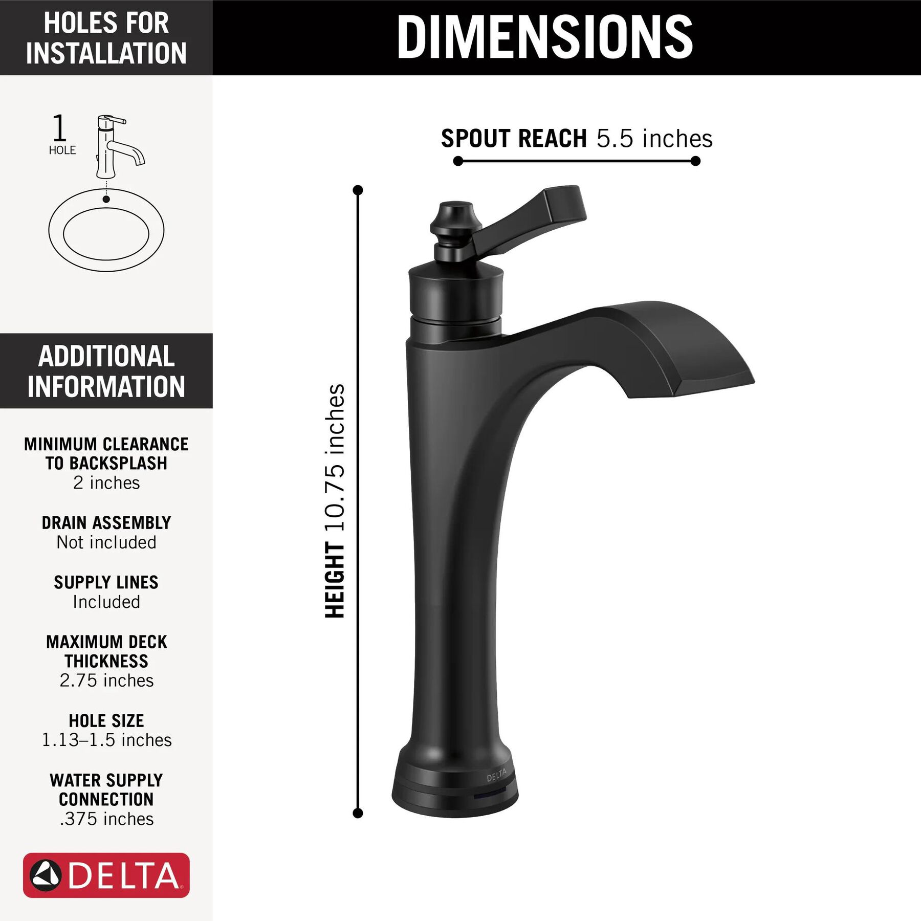 Single Handle Mid-Height Vessel Touch20.xt Bathroom Faucet