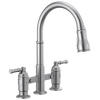 Two Handle Pull-Down Bridge Kitchen Faucet