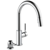 Single Handle Pull-Down Kitchen Faucet with Soap Dispenser