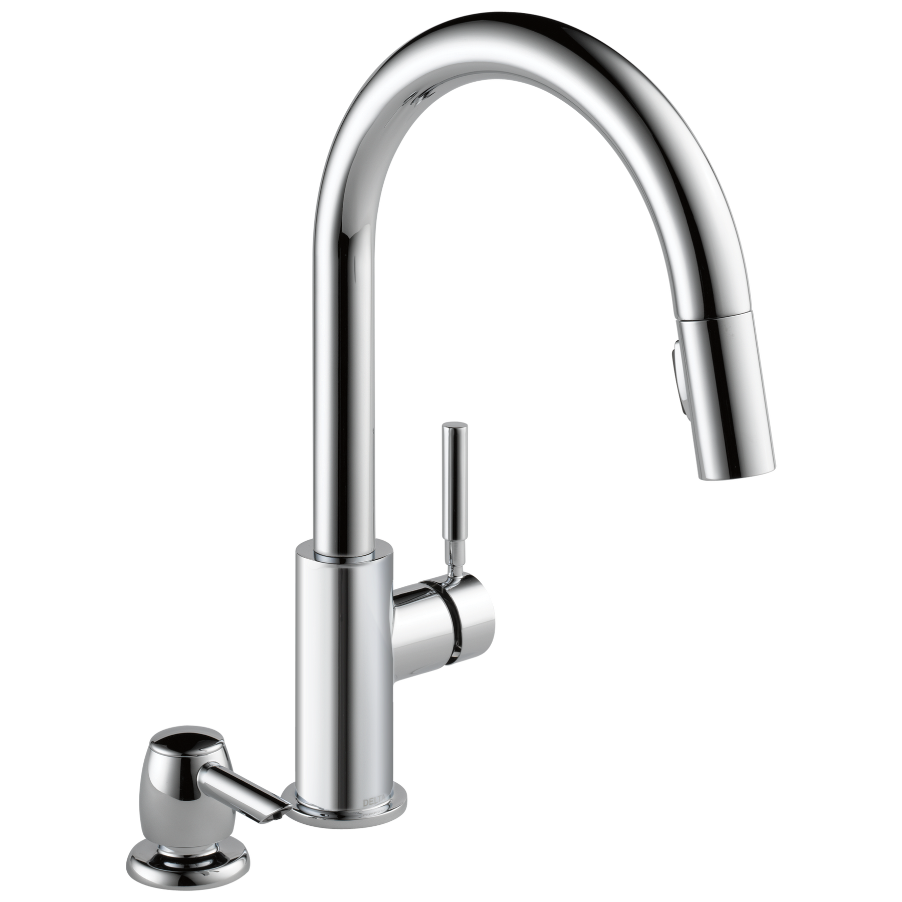 Single Handle Pull-Down Kitchen Faucet with Soap Dispenser in