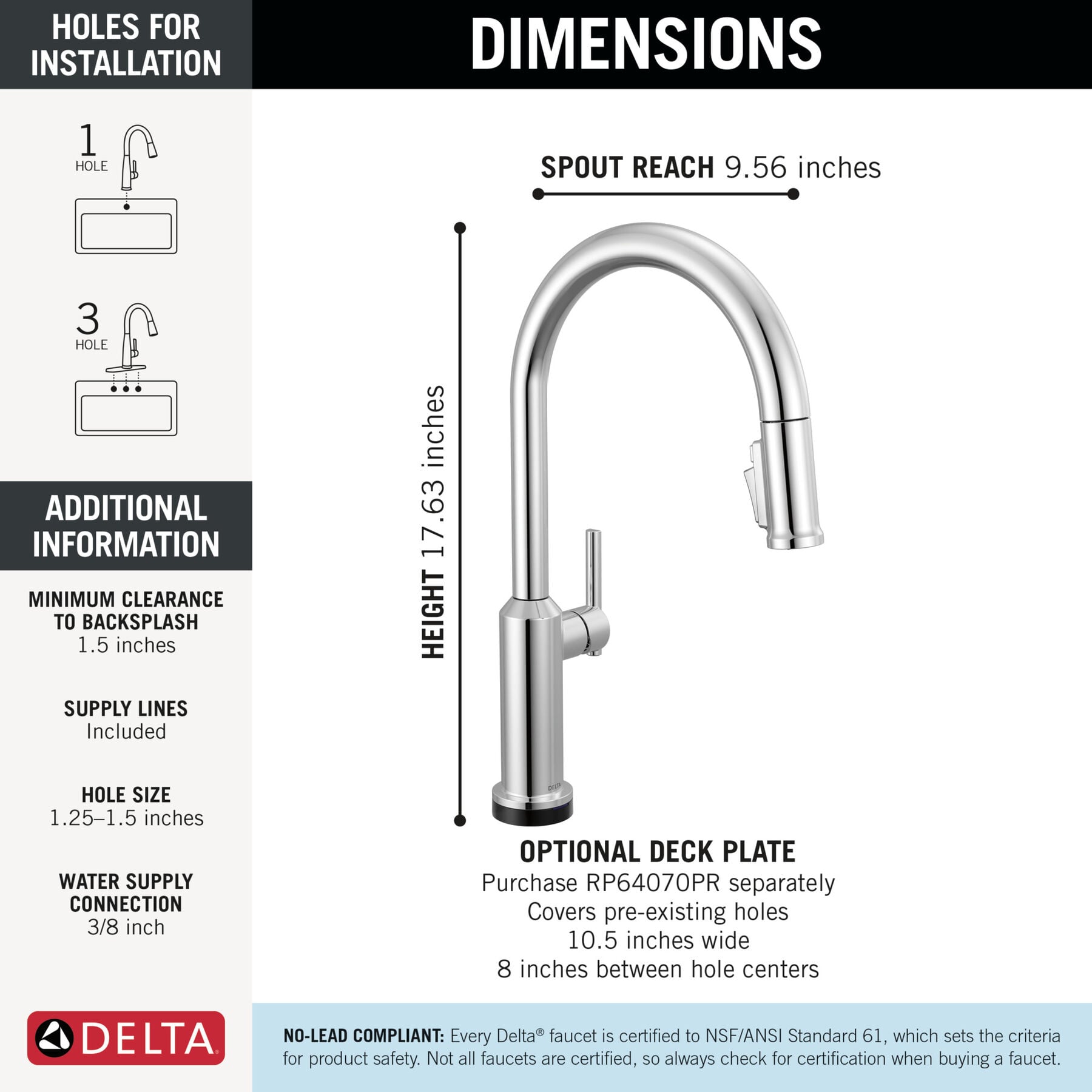 Touch2O&reg; Technology Kitchen Faucet with Touchless Technology
