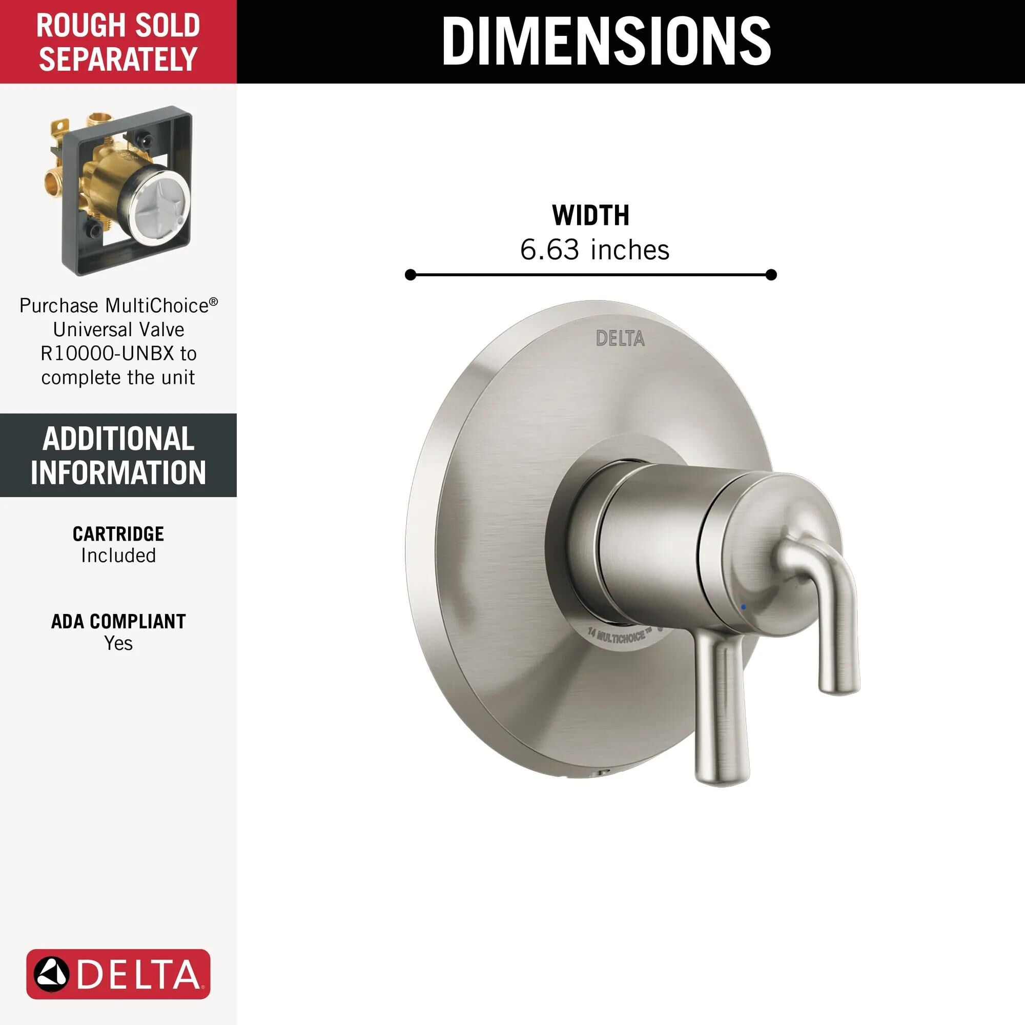 Monitor 17 Series Valve Trim Only in Stainless T17033-SS | Delta
