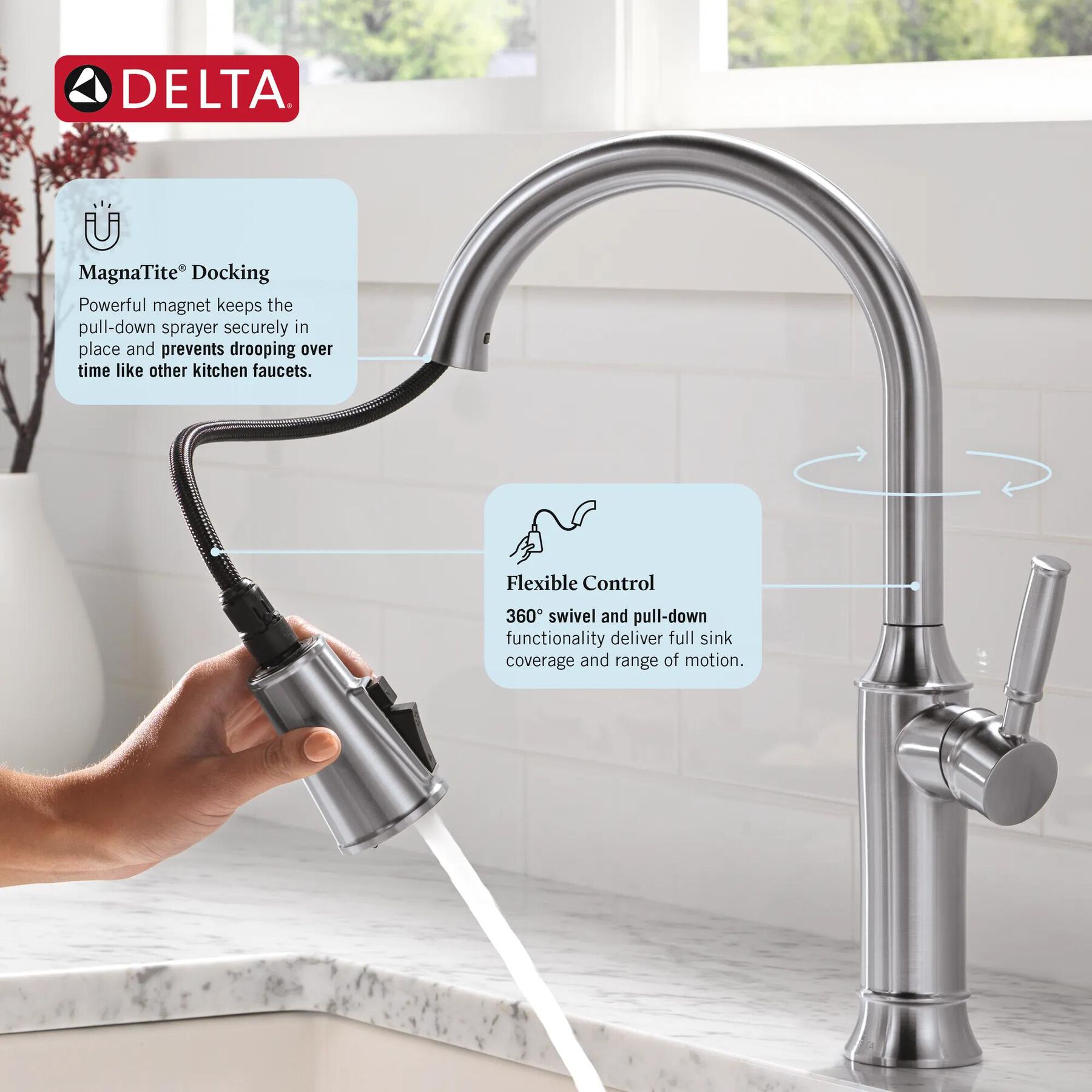 Single Handle Pull-Down Kitchen Faucet