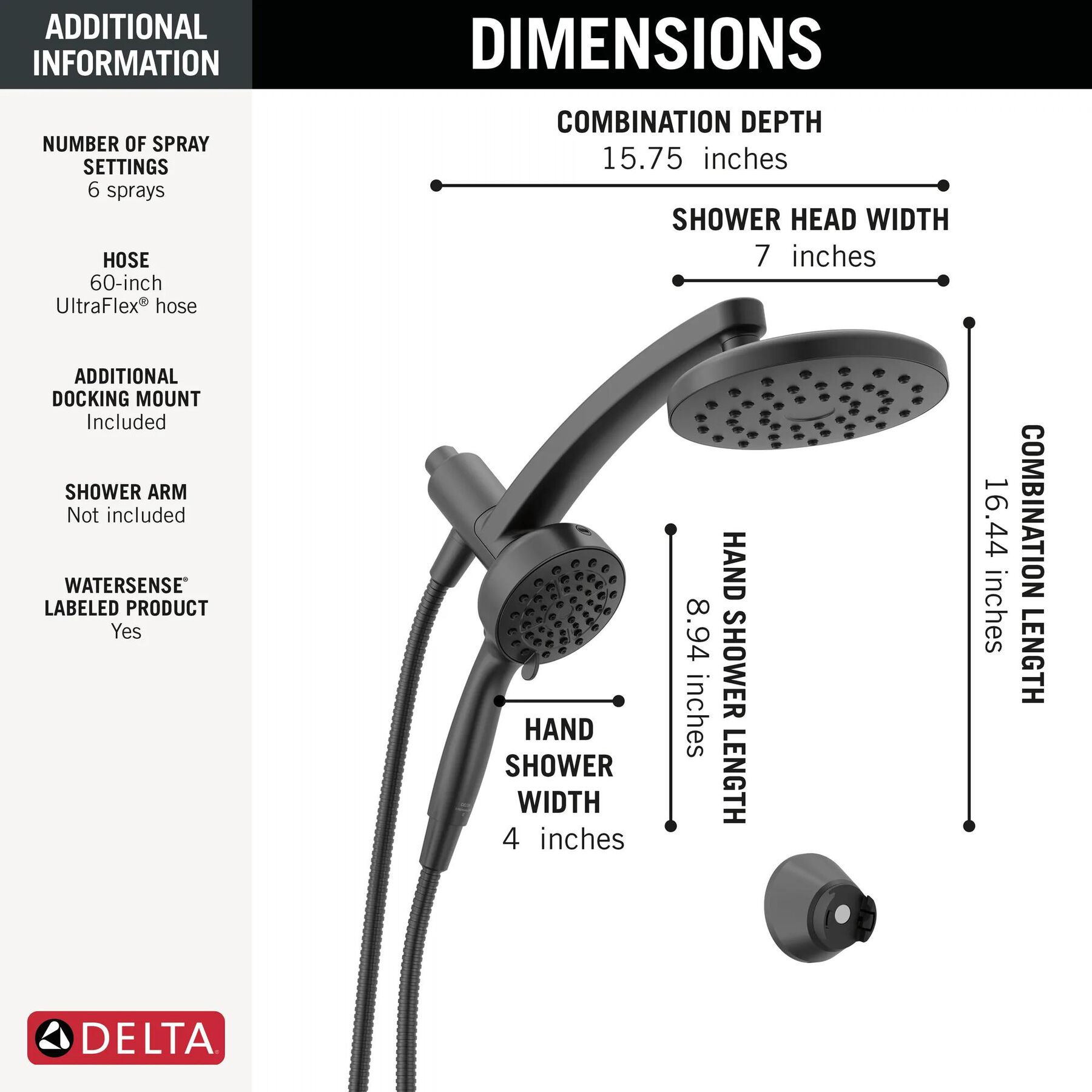 PivotPro&trade; 3-in-1 Combination Shower
