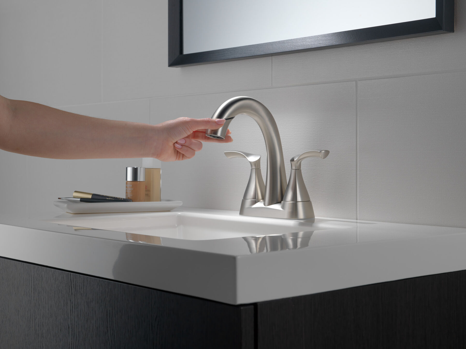 Two Handle Centerset Pull-Down Bathroom Faucet