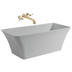 67 in. x 30 in. Freestanding Tub with Center Drain in High Gloss