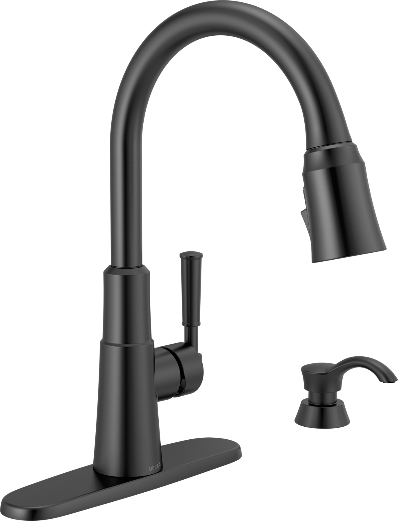 Single Handle Pull-Down Kitchen Faucet with Soap Dispenser and ShieldSpray&reg; Technology