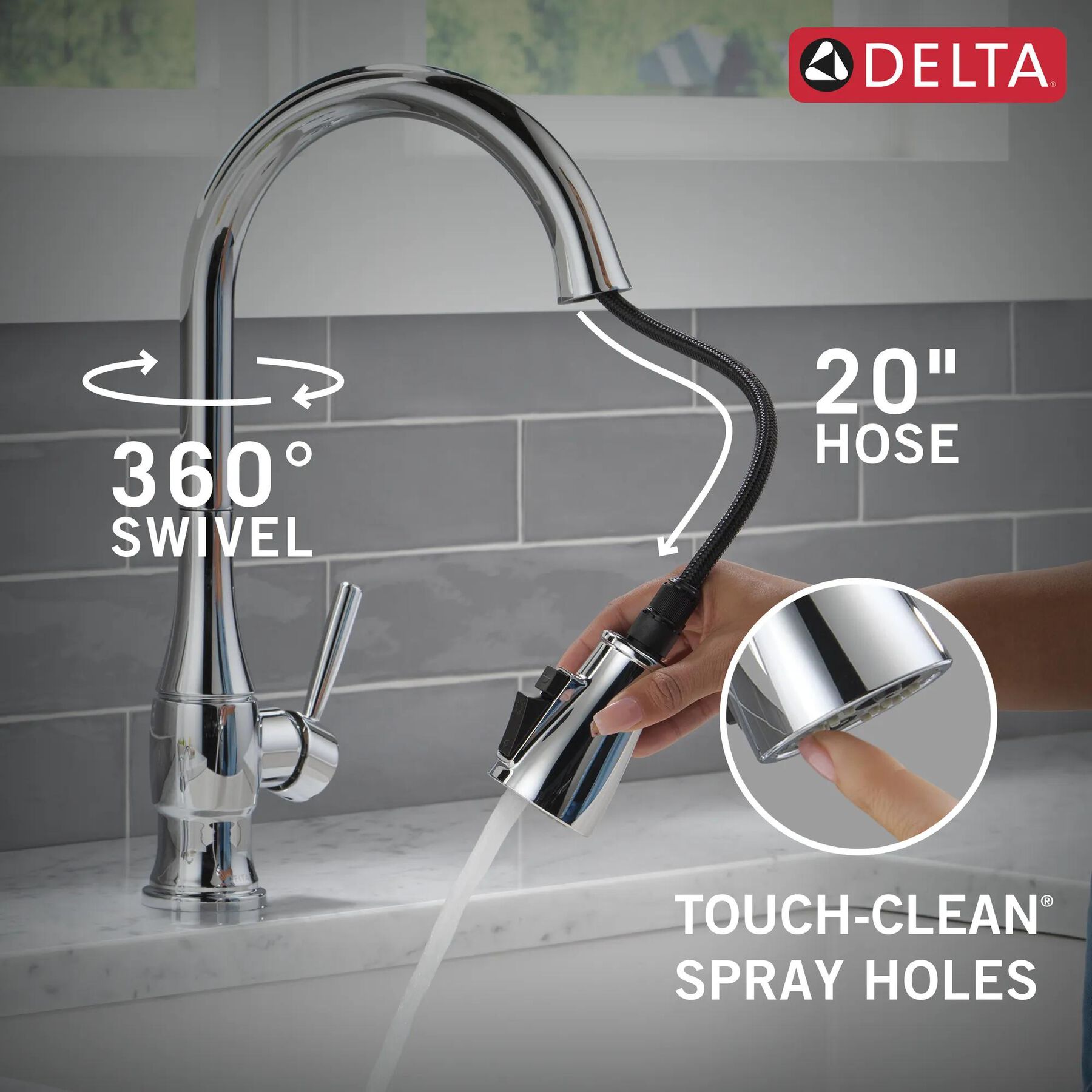 Single Handle Pull-Down Kitchen Faucet with Soap Dispenser and ShieldSpray Technology