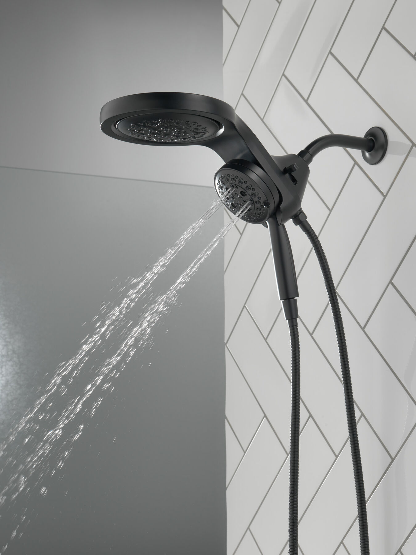HydroRain&reg; H<sub>2</sub>Okinetic&reg; 5-Setting Two-in-One Shower Head