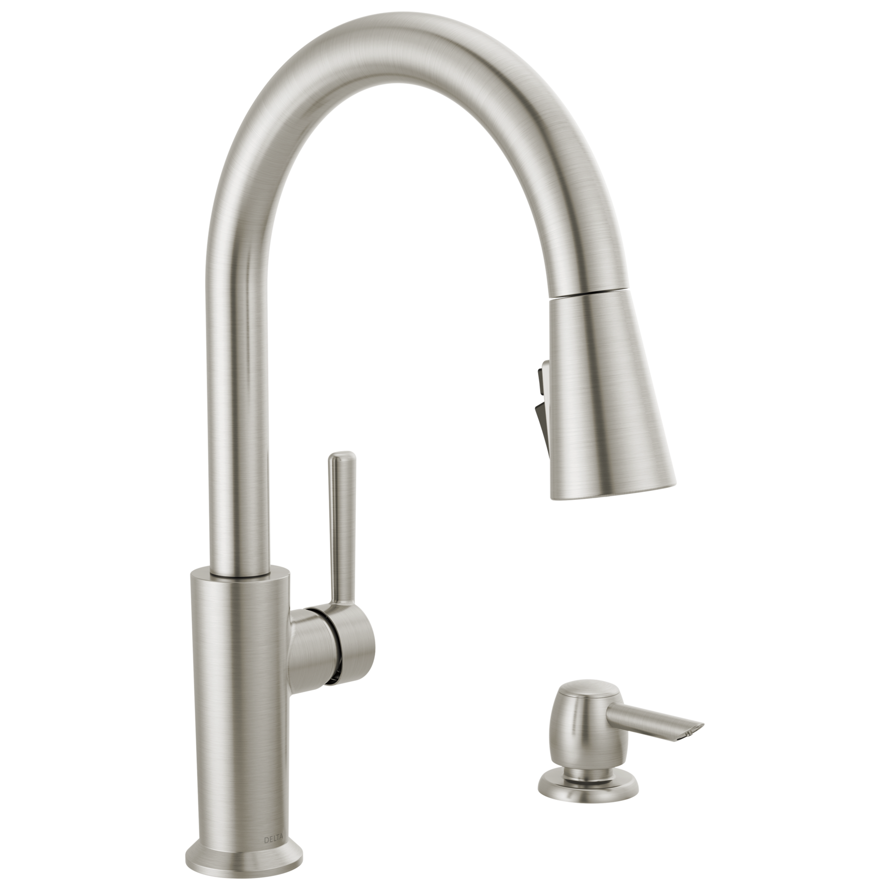 Single Handle Pull-Down Kitchen Faucet with Soap Dispenser and ShieldSpray Technology
