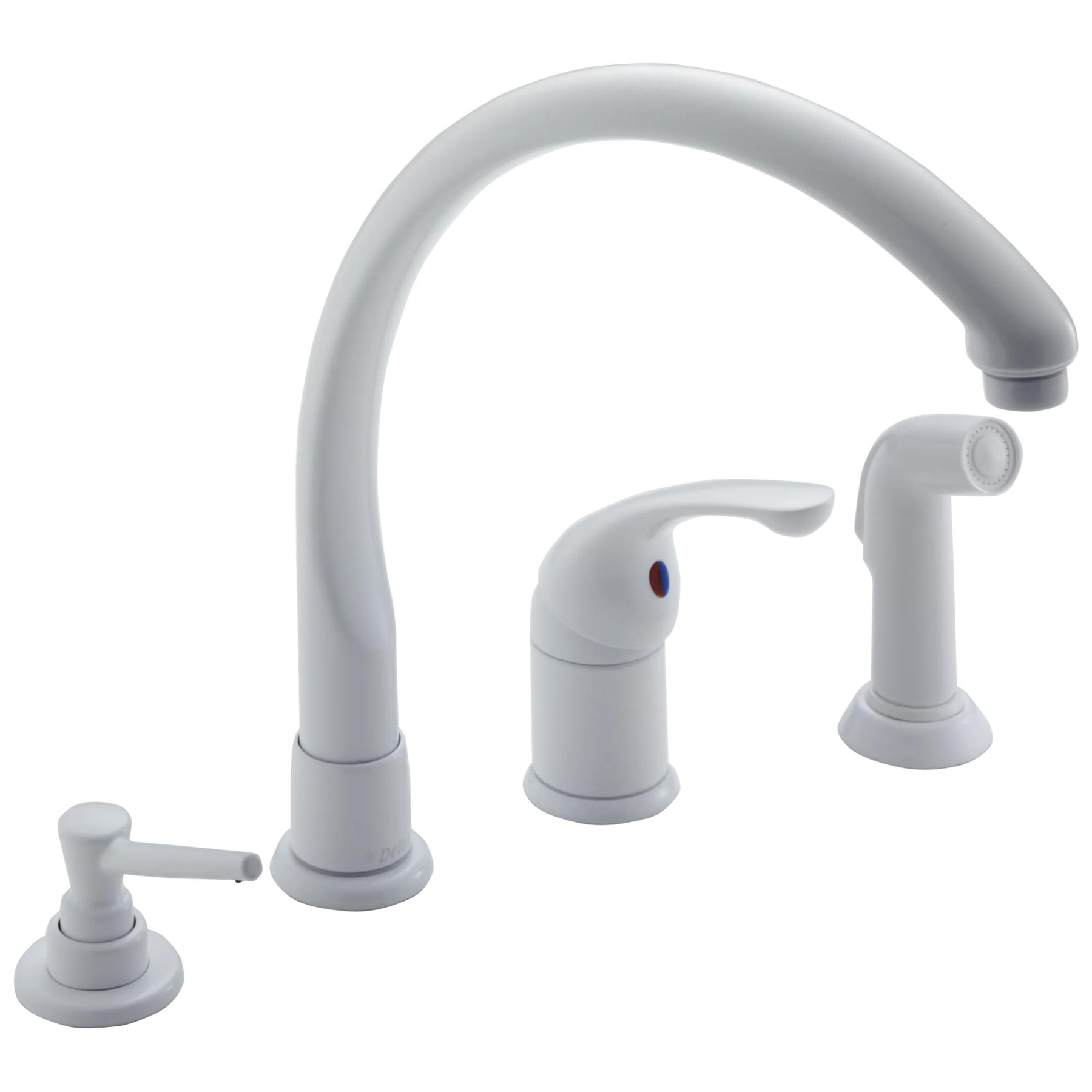 Single Handle Kitchen Faucet with Spray & Soap Dispenser