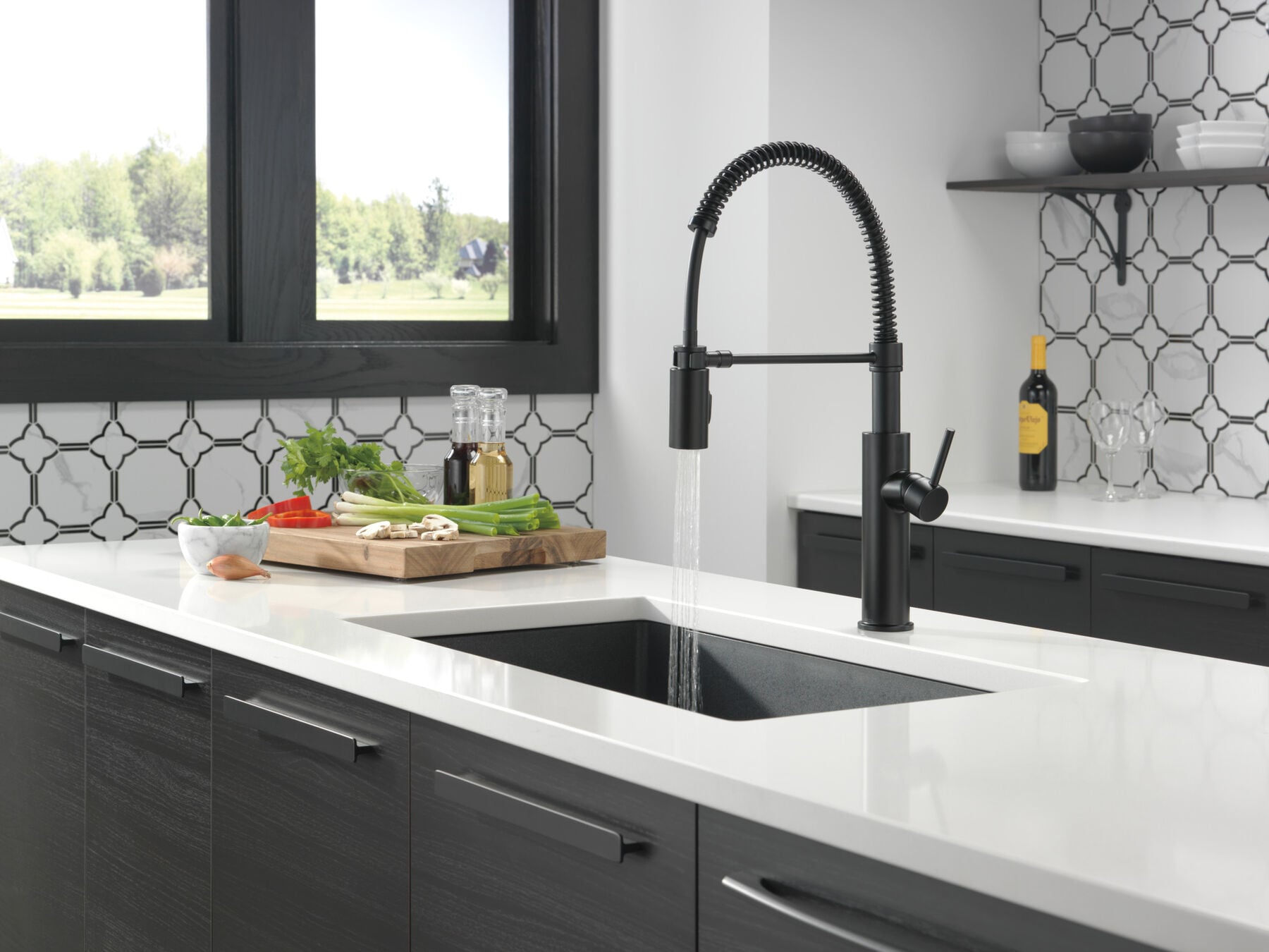 Single-Handle Pull-Down Spring Kitchen Faucet (Recertified)