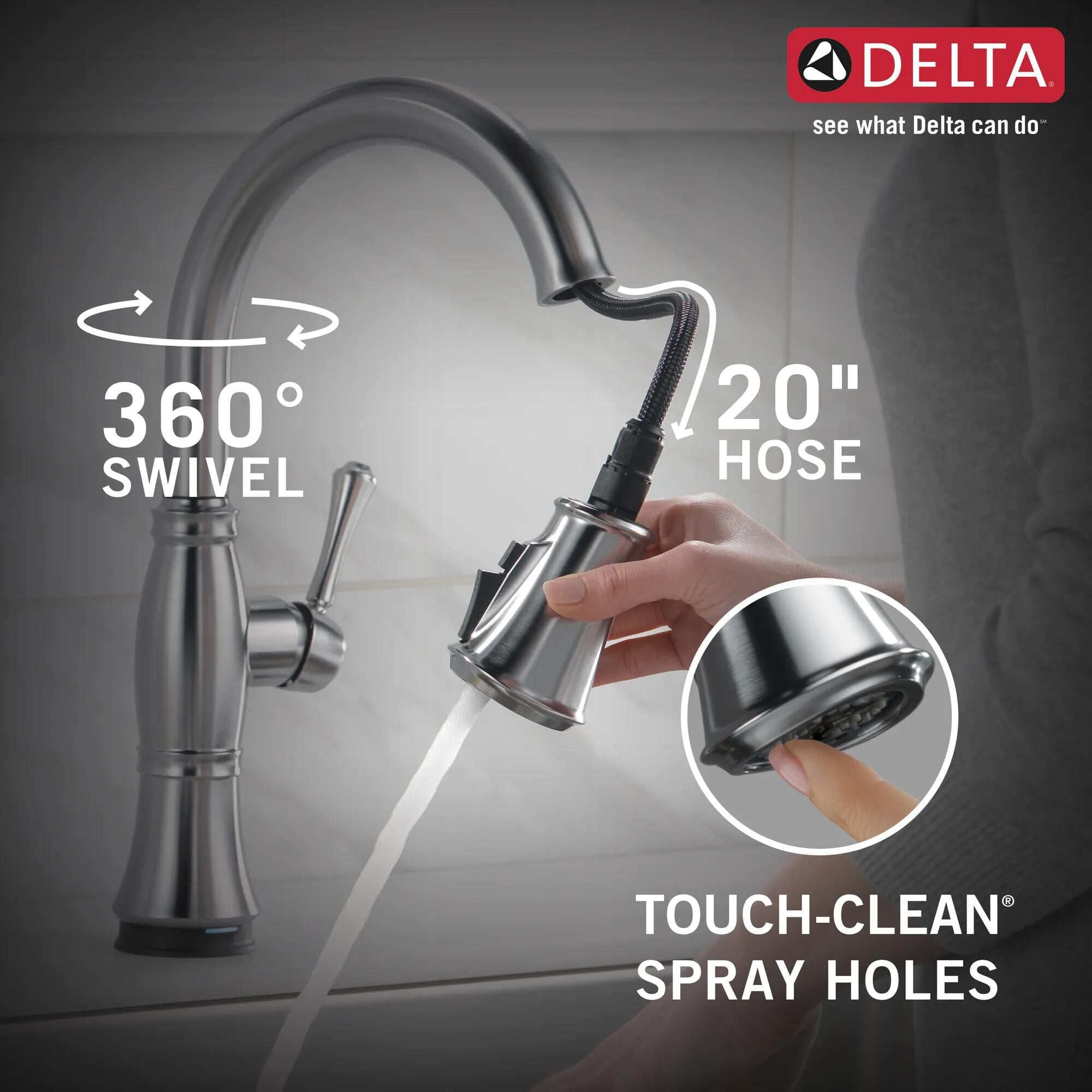 Single Handle Pull-Down Kitchen Faucet with Touch2O® and
