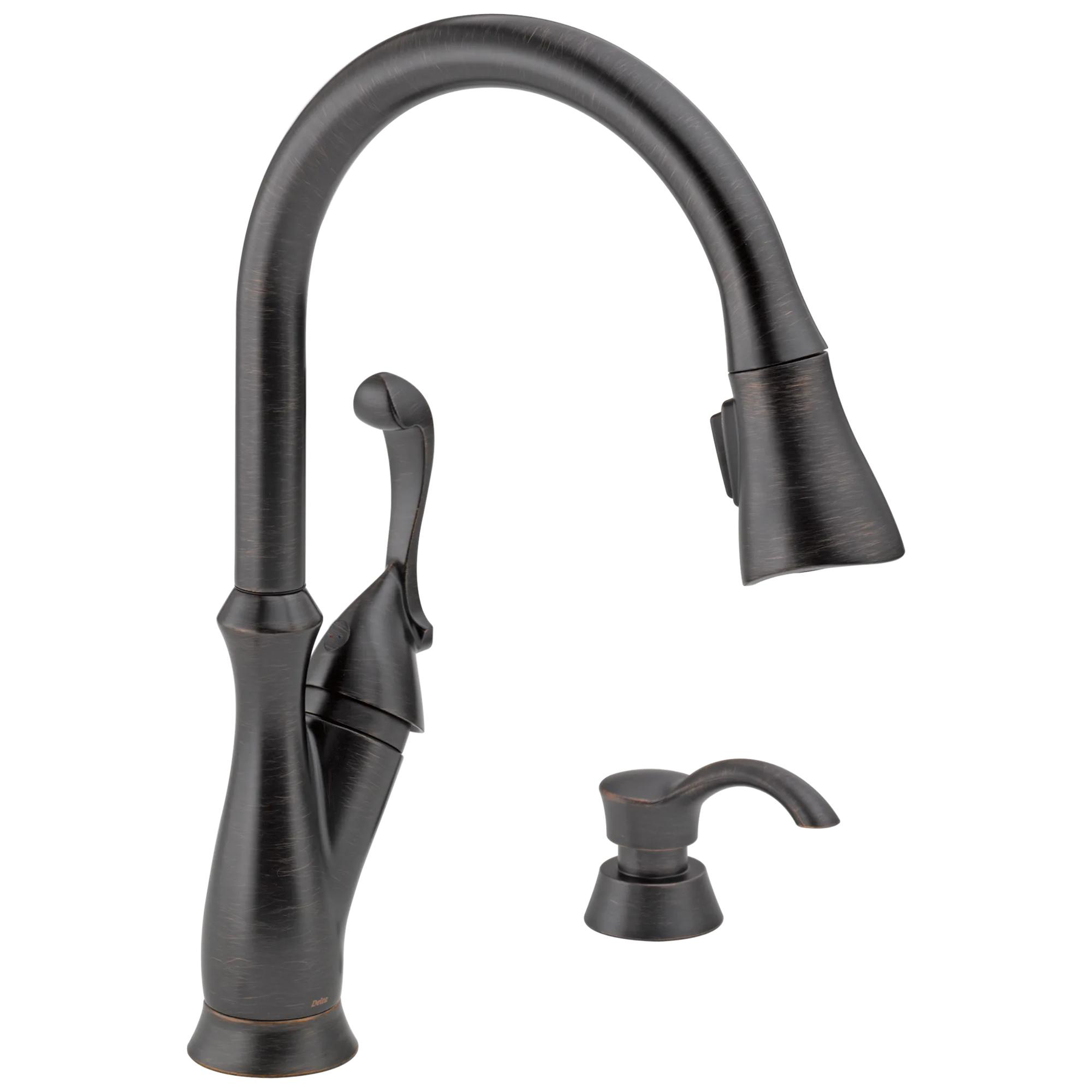 Single Handle Pull-Down Kitchen Faucet with Soap Dispenser